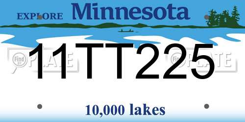 11TT225 Minnesota License Plate