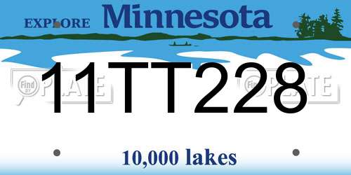 11TT228 Minnesota License Plate