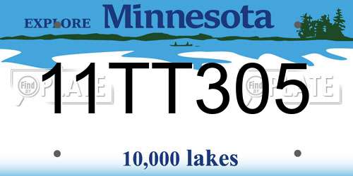 11TT305 Minnesota License Plate