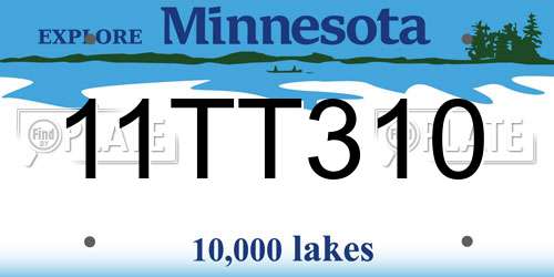 11TT310 Minnesota License Plate