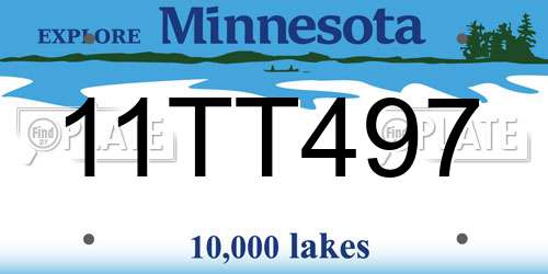 11TT497 Minnesota License Plate