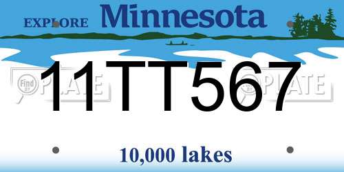 11TT567 Minnesota License Plate