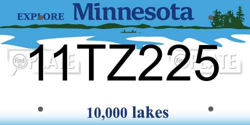 11TZ225 Minnesota License Plate