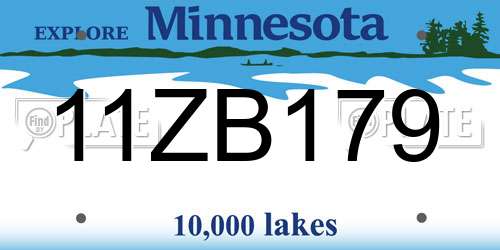 11ZB179 Minnesota License Plate
