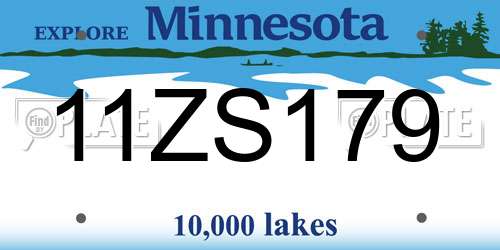 11ZS179 Minnesota License Plate
