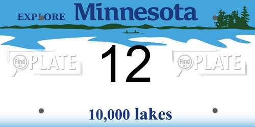 12 Minnesota License Plate