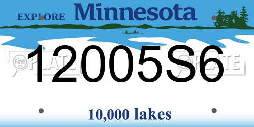 12005S6 Minnesota License Plate