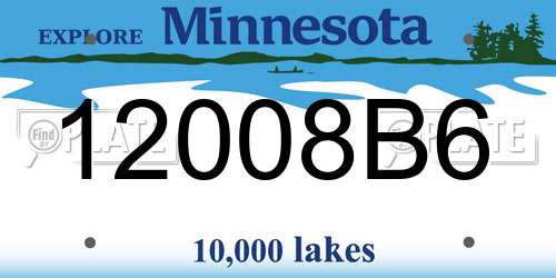 12008B6 Minnesota License Plate