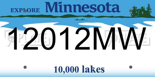 12012MW Minnesota License Plate