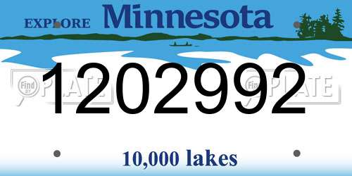 1202992 Minnesota License Plate