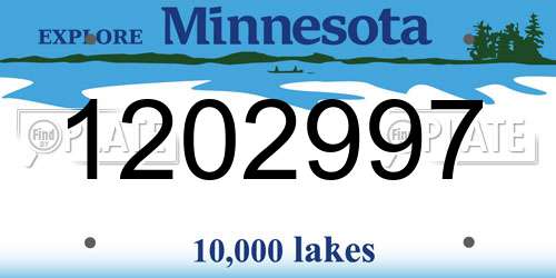 1202997 Minnesota License Plate