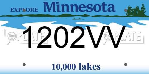 1202VV Minnesota License Plate