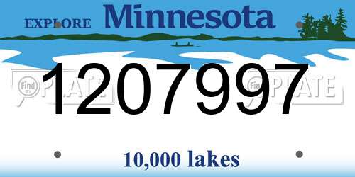 1207997 Minnesota License Plate
