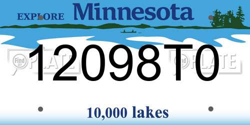 12098T0 Minnesota License Plate
