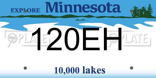 120EH Minnesota License Plate