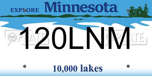 120LNM Minnesota License Plate