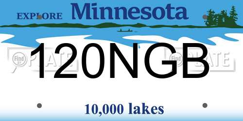 120NGB Minnesota License Plate