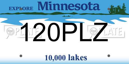 120PLZ Minnesota License Plate