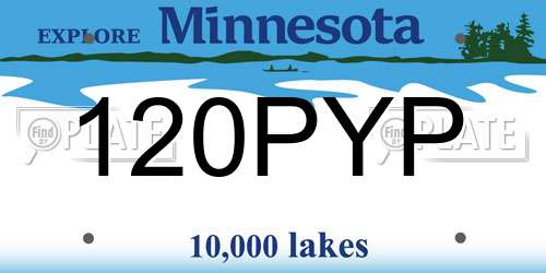 120PYP Minnesota License Plate