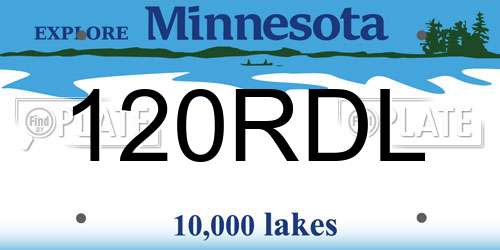 120RDL Minnesota License Plate