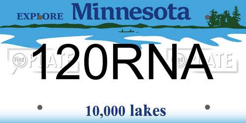 120RNA Minnesota License Plate