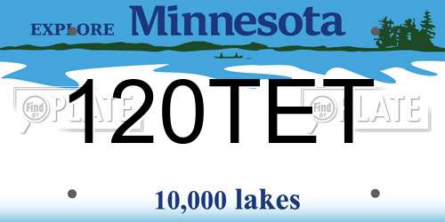 120TET Minnesota License Plate