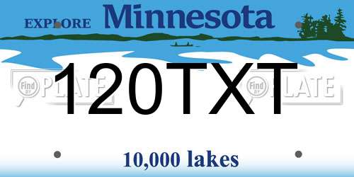120TXT Minnesota License Plate
