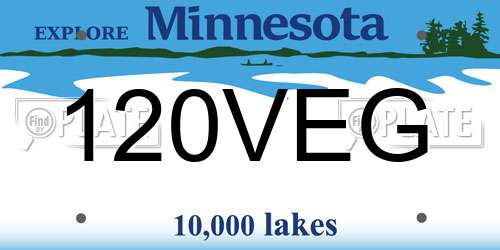 120VEG Minnesota License Plate