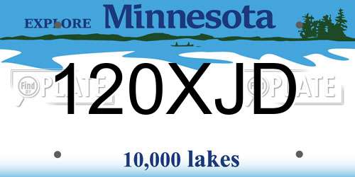 120XJD Minnesota License Plate