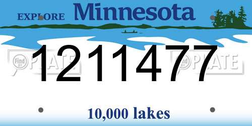 1211477 Minnesota License Plate