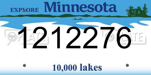 1212276 Minnesota License Plate