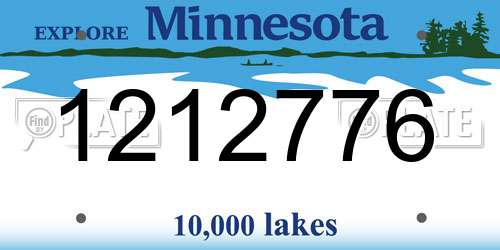 1212776 Minnesota License Plate