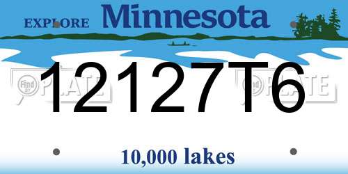 12127T6 Minnesota License Plate