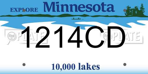 1214CD Minnesota License Plate