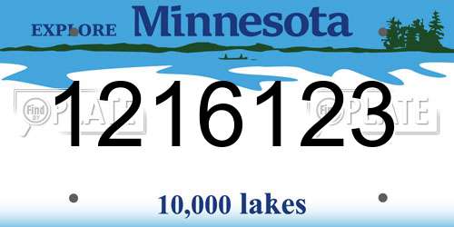 1216123 Minnesota License Plate