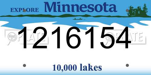 1216154 Minnesota License Plate