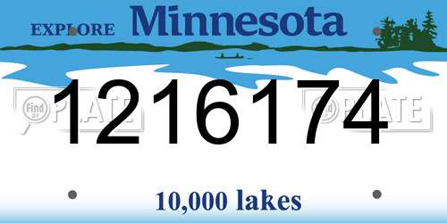 1216174 Minnesota License Plate