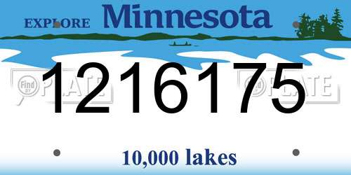 1216175 Minnesota License Plate
