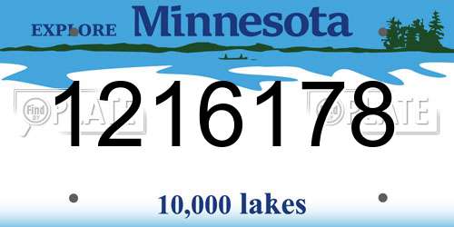 1216178 Minnesota License Plate
