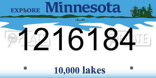 1216184 Minnesota License Plate