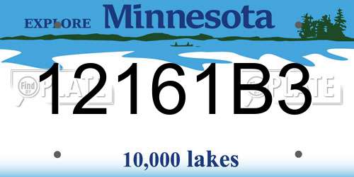 12161B3 Minnesota License Plate