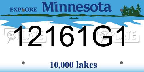 12161G1 Minnesota License Plate
