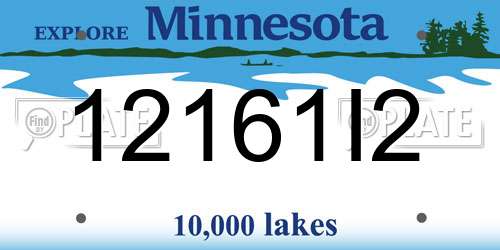 12161I2 Minnesota License Plate