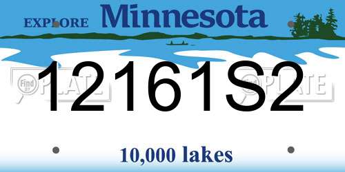 12161S2 Minnesota License Plate