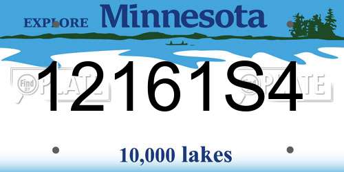 12161S4 Minnesota License Plate