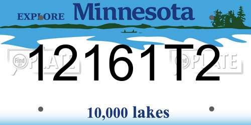 12161T2 Minnesota License Plate