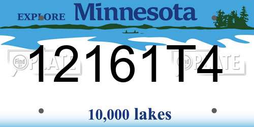 12161T4 Minnesota License Plate