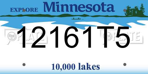 12161T5 Minnesota License Plate