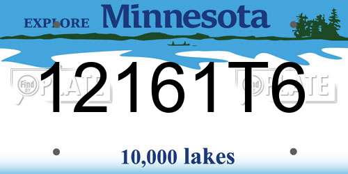 12161T6 Minnesota License Plate