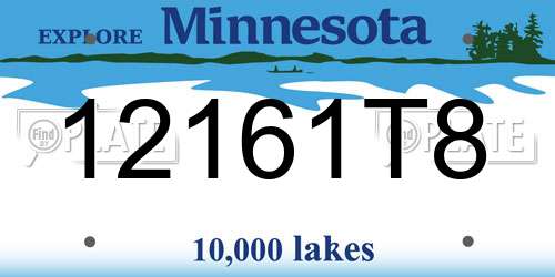 12161T8 Minnesota License Plate